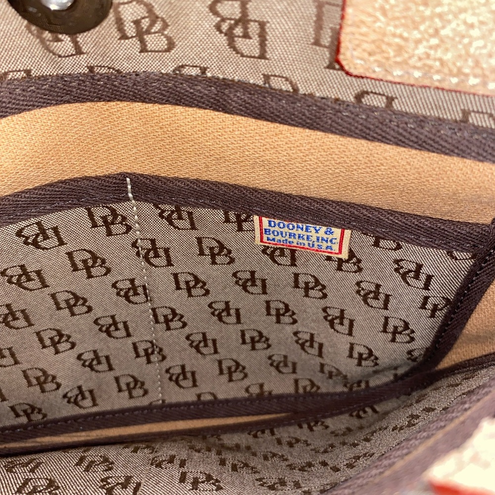 Vintage Dooney & Bourke Satchel Bag Small Authentic Signature Color Beige/Tan - Picture 6 of 11